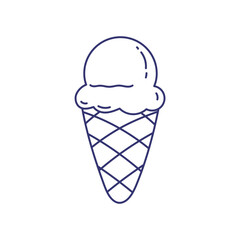 Ice Cream Cone Line Art 