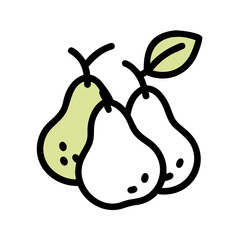 Pears with Leaf Cluster Icon Design