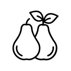 Pears with Leaf Cluster Icon Design