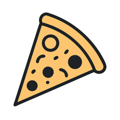Pizza Slice with Topping Icon Design