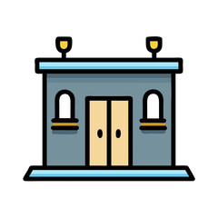 Public Restroom Building Icon Design