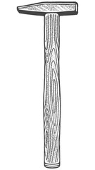 Cross pein hammer – Hand-Drawn Vector Illustration with Stipple Shading