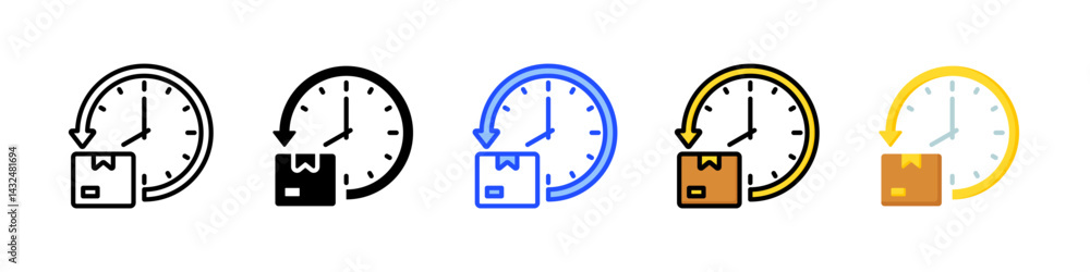 Poster hours icon collection with multiple styles