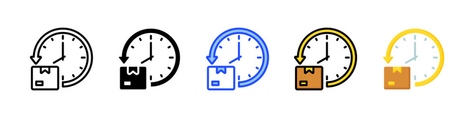 Hours Icon Collection With Multiple Styles