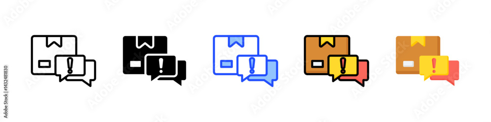 Poster complaint icon collection with multiple styles