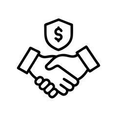 Secure Financial Handshake Icon Design