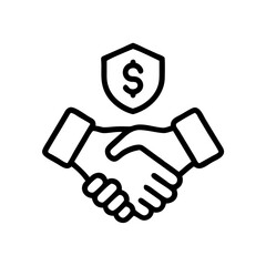 Secure Financial Handshake Icon Design