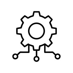 Settings Gear with Network Icon Design