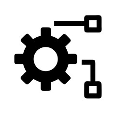 Obraz premium Settings Gear with Network Icon Design