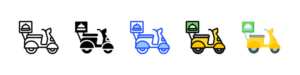 Fototapeta premium Food Delivery Icon Collection With Multiple Styles