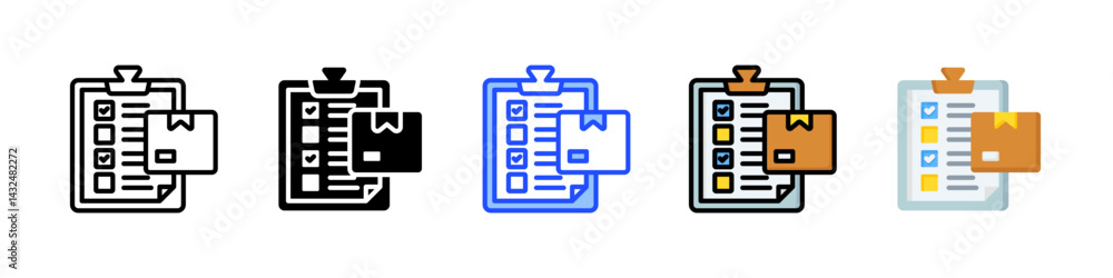 Poster order icon collection with multiple styles