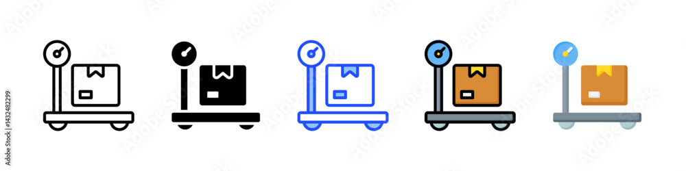 Poster weight icon collection with multiple styles