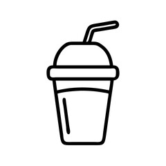 Smoothie Cup with Lid Straw Icon Design