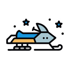 Snowmobile Winter Vehicle Icon Design