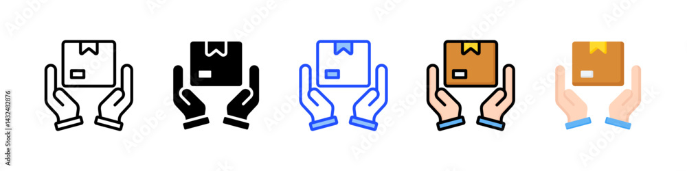 Poster delivery icon collection with multiple styles