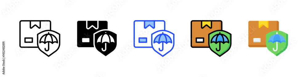 Poster keep dry icon collection with multiple styles