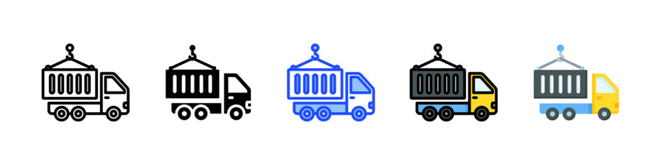 Cargo Icon Collection With Multiple Styles