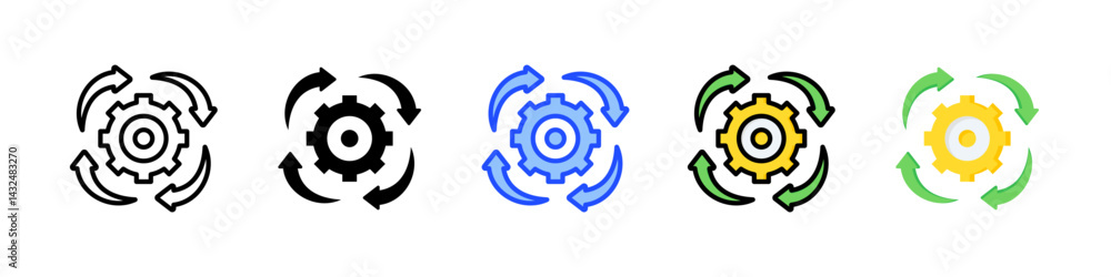 Poster streamline icon collection with multiple styles