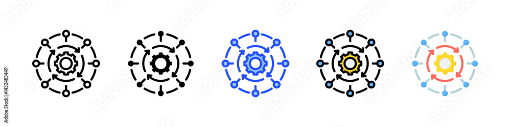 Aufkleber bpm icon collection with multiple styles