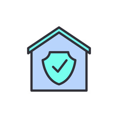 Obraz premium Smart home security colored icons, minimalist vector illustration ,simple transparent graphic element .Isolated on white background