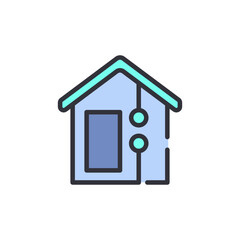 Smart home colored icons, minimalist vector illustration ,simple transparent graphic element .Isolated on white background