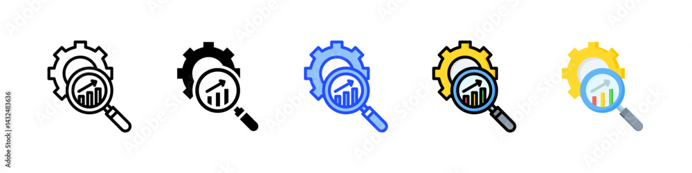 Poster investigate icon collection with multiple styles