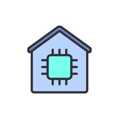 Smart home colored icons, minimalist vector illustration ,simple transparent graphic element .Isolated on white background