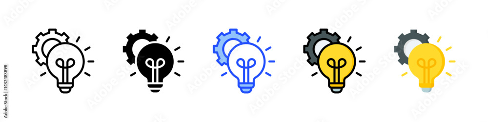Poster innovation icon collection with multiple styles