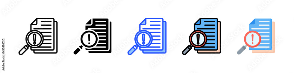 Poster contingency icon collection with multiple styles