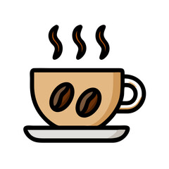 Stirred Coffee Beans Cup Icon Design