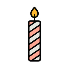 Striped Birthday Candle Icon Design