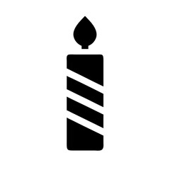 Striped Birthday Candle Icon Design