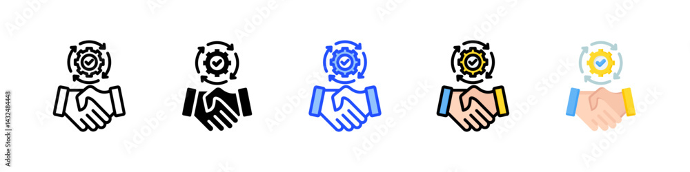Poster agreement icon collection with multiple styles