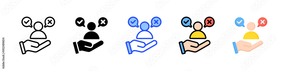 Poster choice icon collection with multiple styles