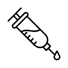 Syringe with Liquid Injection Icon Design