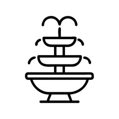 Tiered Water Fountain Icon Design