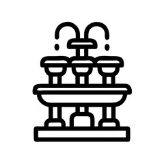 Tiered Water Fountain Icon Design