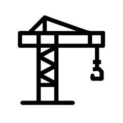 Tower Crane for Construction Icon Design