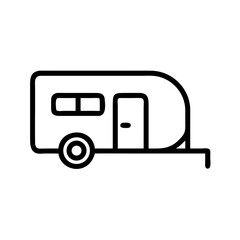 Travel Caravan Trailer Icon Design