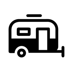 Travel Caravan Trailer Icon Design