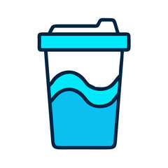 Travel Cup with Wave Design Icon Design