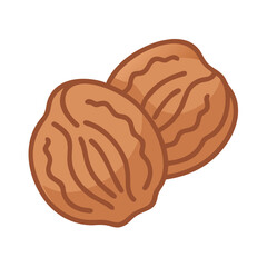 Walnuts with Shell Texture Icon Design