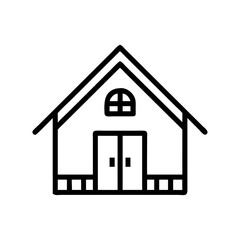 Wooden Gabled Family Home Icon Design
