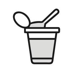 Yogurt Cup with Spoon Icon Design