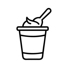 Yogurt Cup with Spoon Icon Design