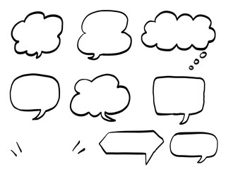 手描きあしらいセット　吹き出し　シンプル