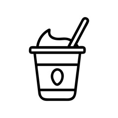 Yogurt Cup with Spoon Icon Design