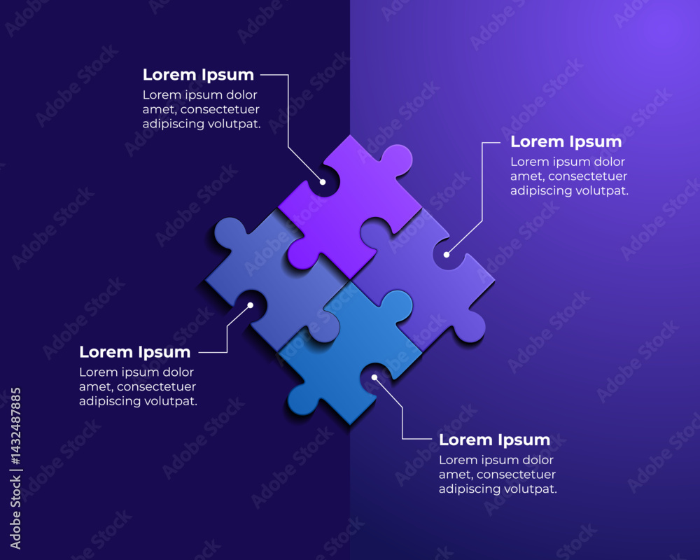 Wall mural abstract puzzle design representing collaboration and problem solving