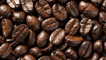 Roasted Coffee Beans Aromatic Close Up of Dark Brown Coffee Beans for Your Beverage Needs