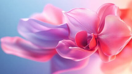 Fototapeta premium Realistic close-up of an Orchid with a smooth gradient backdrop